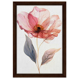 Ethereal Blossom | contemporary floral illustration - Framed Canvas - 30x45 cm / 12x18″ - Dark wood frame