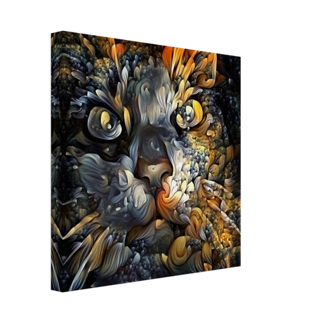 Ethereal Gaze – Abstract Feline Spirit Wall Art Print - Canvas - 30x30 cm / 12x12″ - 