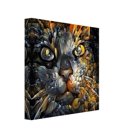 Ethereal Gaze – Abstract Feline Spirit Wall Art Print - Canvas - 20x20 cm / 8x8″ - 