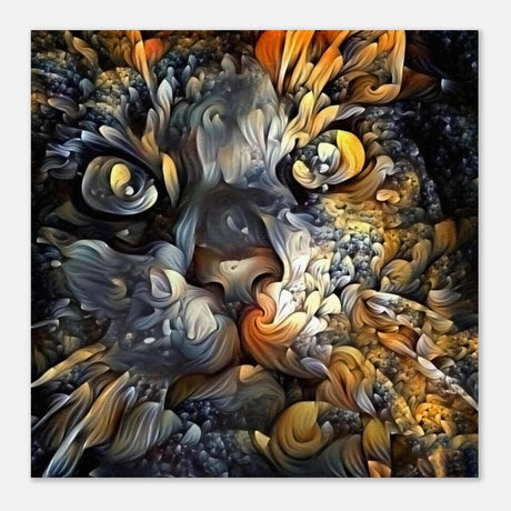 Ethereal Gaze – Abstract Feline Spirit Wall Art Print - Aluminum Print - 40x40 cm / 16x16″ - 