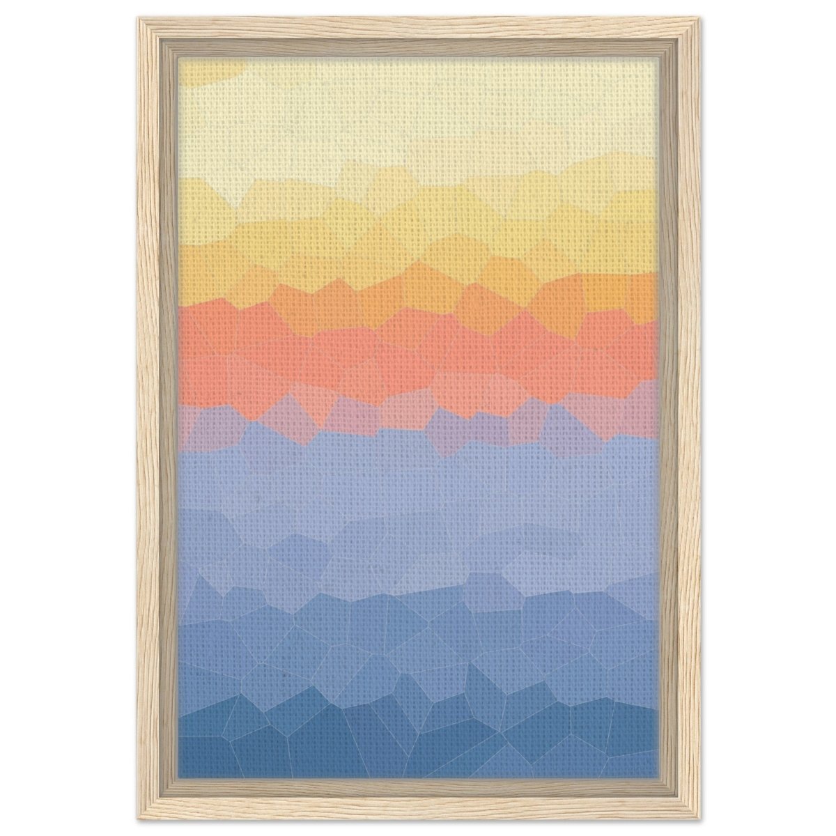 Ethereal Horizon: A Symphony of Color & Light | Abstract Wall art print - 30x45 cm / 12x18″ - Framed Canvas - Wood frame