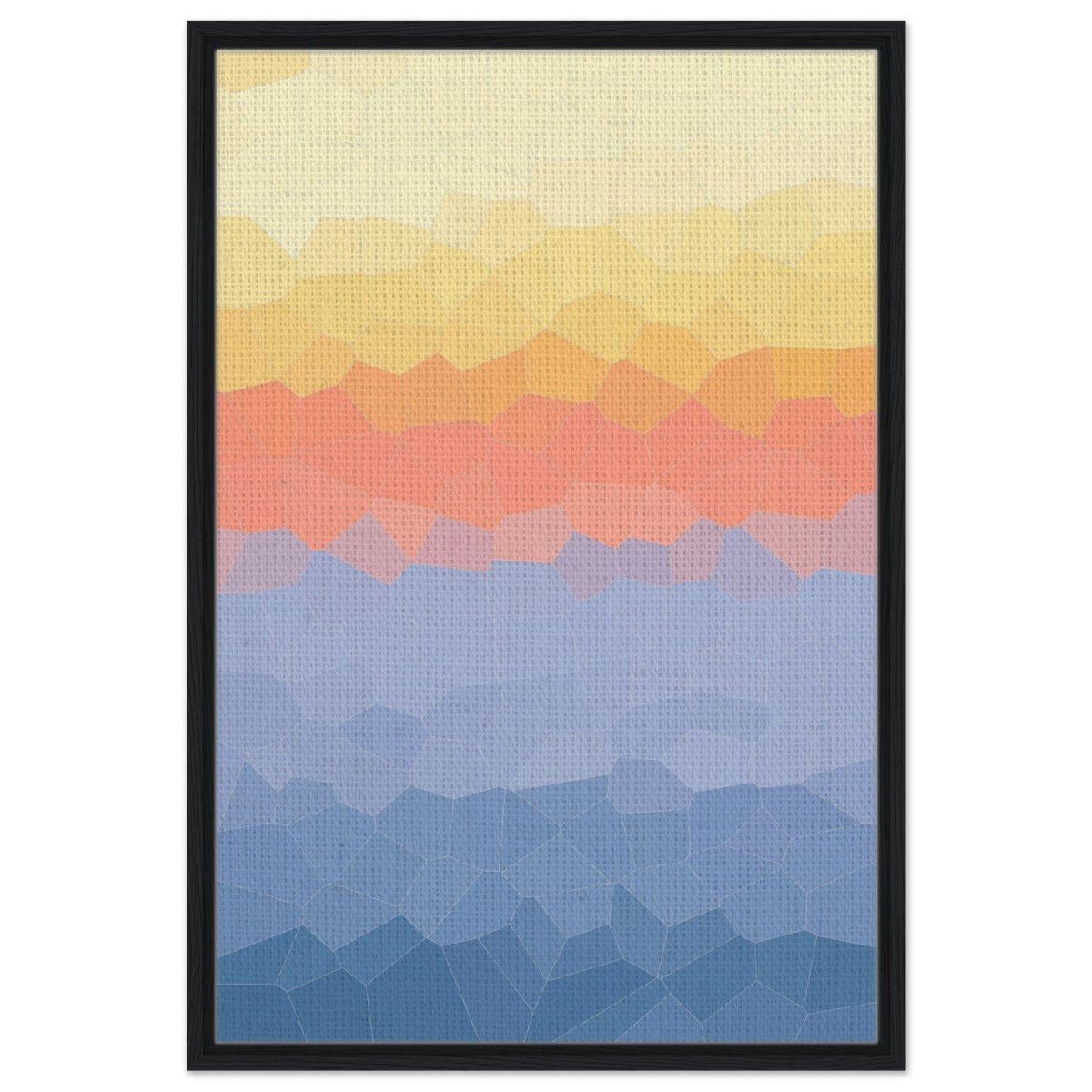 Ethereal Horizon: A Symphony of Color & Light | Abstract Wall art print - 60x90 cm / 24x36″ - Framed Canvas - Black frame