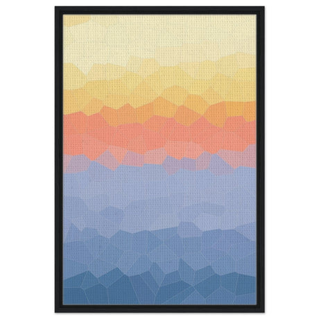 Ethereal Horizon: A Symphony of Color & Light | Abstract Wall art print - 60x90 cm / 24x36″ - Framed Canvas - Black frame