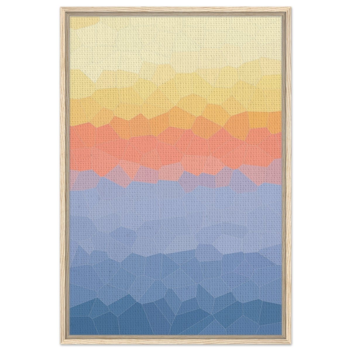 Ethereal Horizon: A Symphony of Color & Light | Abstract Wall art print - 60x90 cm / 24x36″ - Framed Canvas - Wood frame