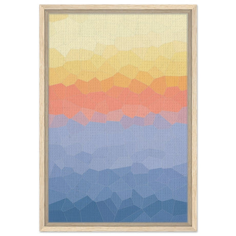 Ethereal Horizon: A Symphony of Color & Light | Abstract Wall art print - 40x60 cm / 16x24″ - Framed Canvas - Wood frame