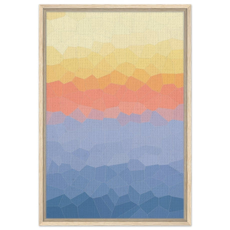 Ethereal Horizon: A Symphony of Color & Light | Abstract Wall art print - 50x75 cm / 20x30″ - Framed Canvas - Wood frame
