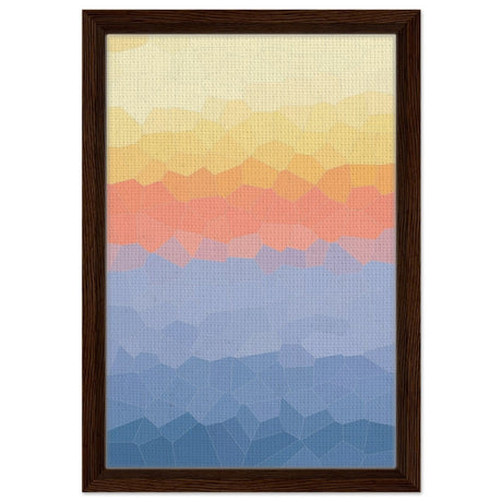 Ethereal Horizon: A Symphony of Color & Light | Abstract Wall art print - 30x45 cm / 12x18″ - Framed Canvas - Dark wood frame