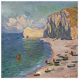 Étretat, The Beach and the Falaise d'Amont (1885) – Claude Monet Wall Art Print - Fine Art Poster - 30x30 cm / 12x12″ - 