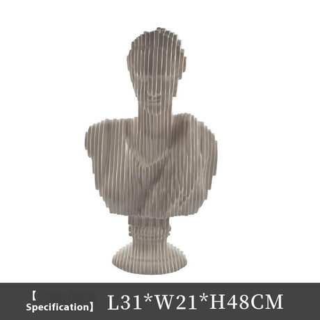 European Bust Sculpture with Golden Accent | Modern Resin Art - Style 01 - 