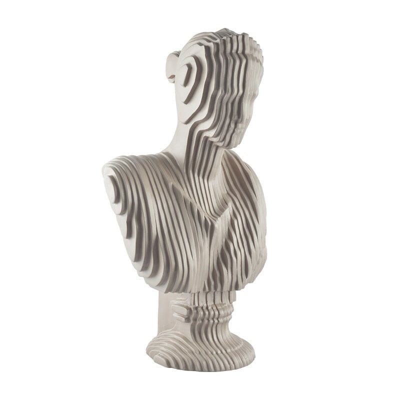 European Bust Sculpture with Golden Accent | Modern Resin Art - Style 01 - 