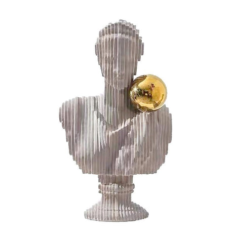 European Bust Sculpture with Golden Accent | Modern Resin Art - Style 01 - 
