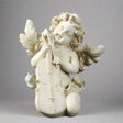 European Cupid Resin Sculpture – Elegant Character Figurine Ornament - Seated Cupid with Lyre - 