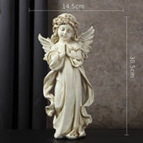 European Cupid Resin Sculpture – Elegant Character Figurine Ornament - Standing Cupid with Bow - 