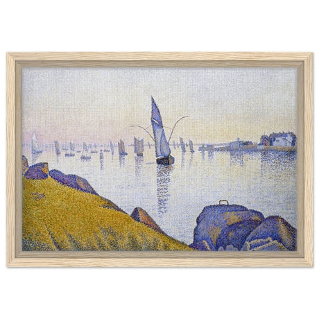 Evening Calm, Concarneau, Opus 220 (Allegro Maestoso) (1891) by Paul Signac | Vintage Wall art print - Framed Canvas - 30x45 cm / 12x18″ - Wood frame