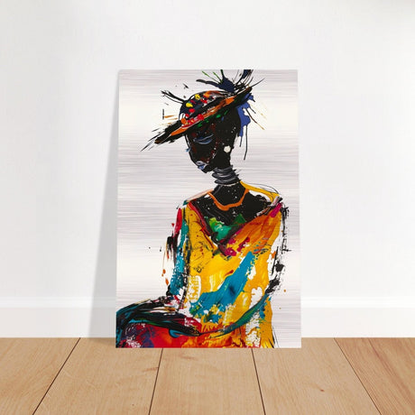 Expressive Harmony V1 | Abstract Expressionist Portraiture - Brushed Aluminum Print - 30x45 cm / 12x18″ - 