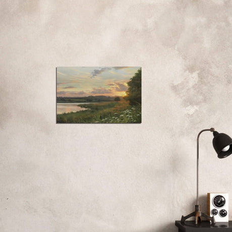 Eyebrook Sunset by Peter Barker - Brushed Aluminum Print - 40x60 cm / 16x24″ - 