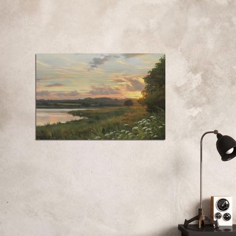 Eyebrook Sunset by Peter Barker - Brushed Aluminum Print - 60x90 cm / 24x36″ - 