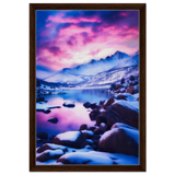 twilight serenity snowy mountain lake at sunset wall art print70x100 cm / 28x40″Fine Art Poster