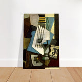 nature morte guitar newspaper glass and ace of clubs by pablo picasso 1914
