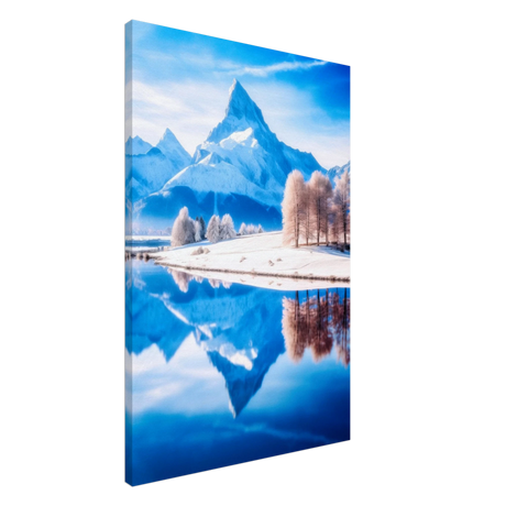 frozen reflections of majesty snowy mountain landscape wall art print20x30 cm / 8x12″Acrylic Print