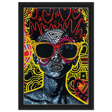 electric royalty afro futurist pop expression wall art print30x45 cm / 12x18″Brushed Aluminum Print