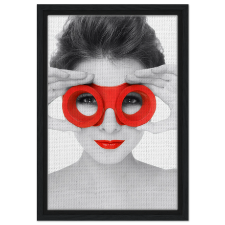 through crimson eyes monochrome glamour pop wall art print20x30 cm / 8x12″Framed Canvas