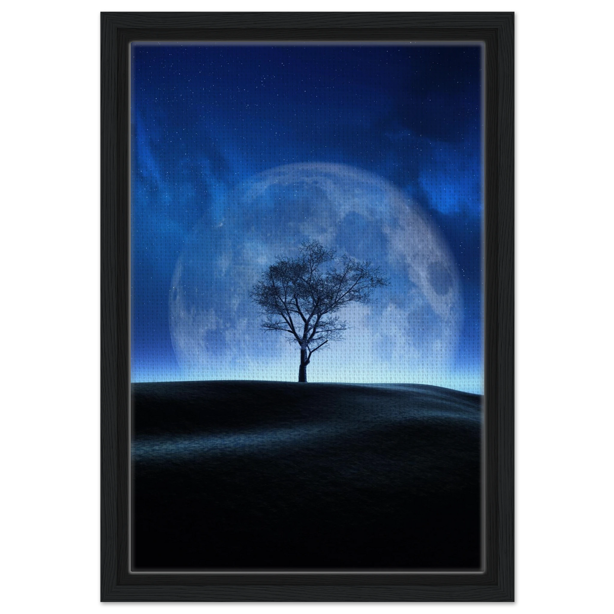 lunar silence a moonlit whisper in the night dreamy digital fantasy landscape wall art print70x100 cm / 28x40″Canvas