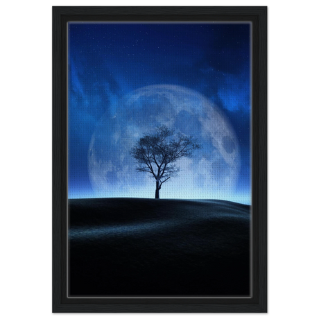 lunar silence a moonlit whisper in the night dreamy digital fantasy landscape wall art print70x100 cm / 28x40″Canvas