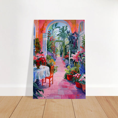 garden of morning light blooming terrace escape wall art print40x60 cm / 16x24″Acrylic Print