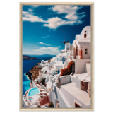 santorini serenity dreamy greek island wall art print50x75 cm / 20x30″Framed Canvas