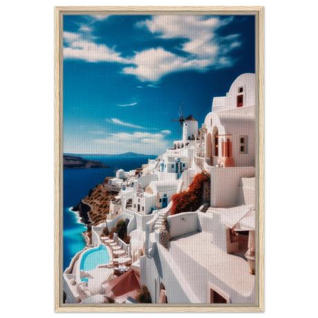 santorini serenity dreamy greek island wall art print50x75 cm / 20x30″Framed Canvas