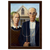 American Gothic by Grant Wood â€“ Iconic American Regionalism Art PrintFramed Canvas40x60 cm / 16x24â€³