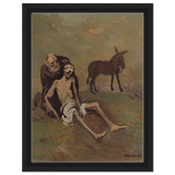 The Good Samaritan by CypriÃ¡n MajernÃ­k â€“ Expressionist Biblical Wall Art PrintFramed Canvas20x30 cm / 8x12â€³