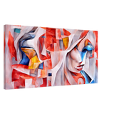 Chromatic Faces â€“ Modern Abstract Cubist Art Print40x80 cm / 16x32â€³