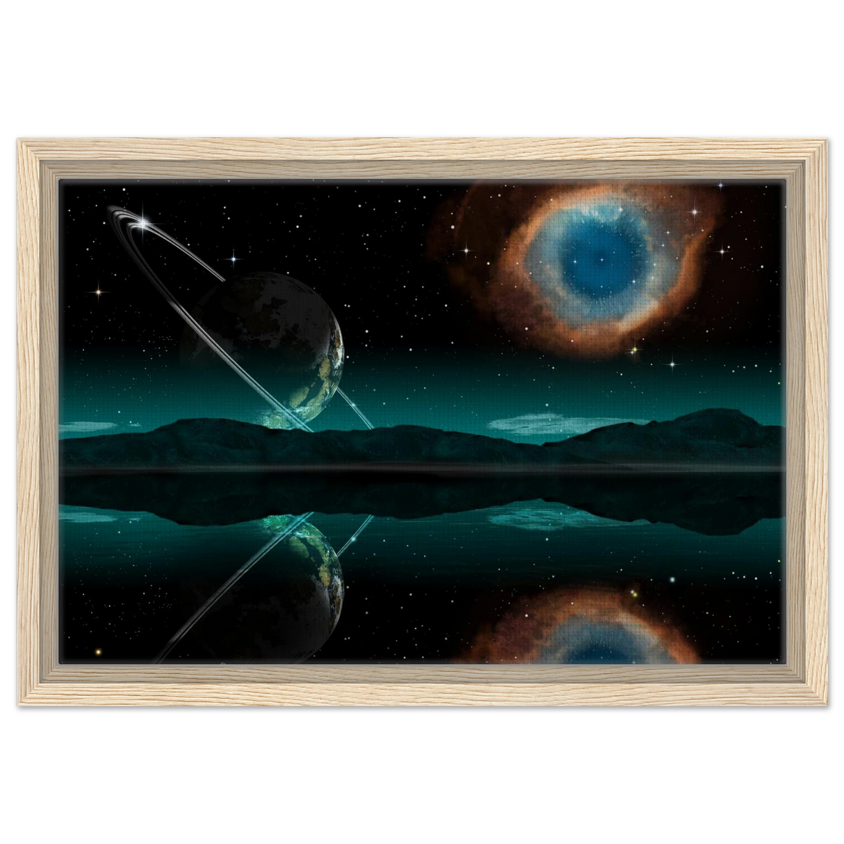 celestial reflections a portal beyond the stars wall art print60x90 cm / 24x36″Framed Canvas