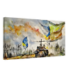 Never Give Up â€“ Ukraine | Panoramic Watercolour War Art PrintDesign Option 130x60 cm / 12x24â€³