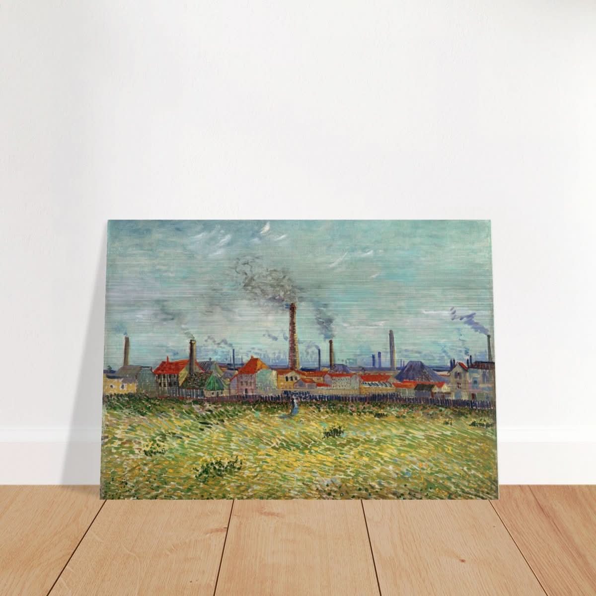 Factories at Asnières by Vincent van Gogh - Brushed Aluminum Print - 70x100 cm / 28x40″ - 