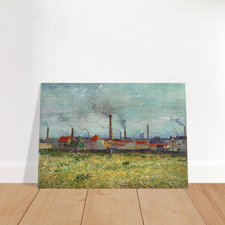 Factories at Asnières by Vincent van Gogh - Brushed Aluminum Print - 70x100 cm / 28x40″ - 