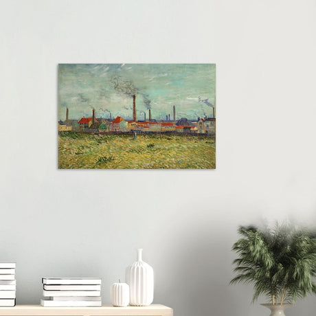 Factories at Asnières by Vincent van Gogh - Wood Prints - 50x75 cm / 20x30″ - 10 mm