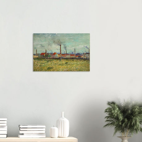 Factories at Asnières by Vincent van Gogh - Wood Prints - 40x60 cm / 16x24″ - 10 mm