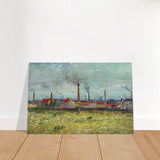 Factories at Asnières by Vincent van Gogh - Brushed Aluminum Print - 60x90 cm / 24x36″ - 