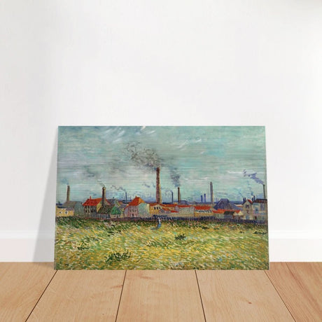 Factories at Asnières by Vincent van Gogh - Brushed Aluminum Print - 60x90 cm / 24x36″ - 