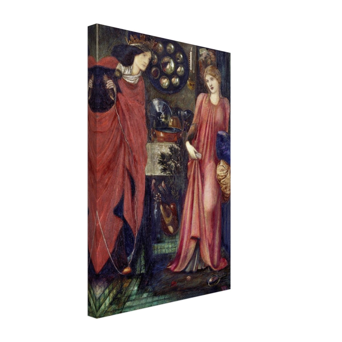 Fair Rosamund and Queen Eleanor (1861) by Sir Edward Burne–Jones | Vintage wall art print - Canvas - 30x45 cm / 12x18″ - 