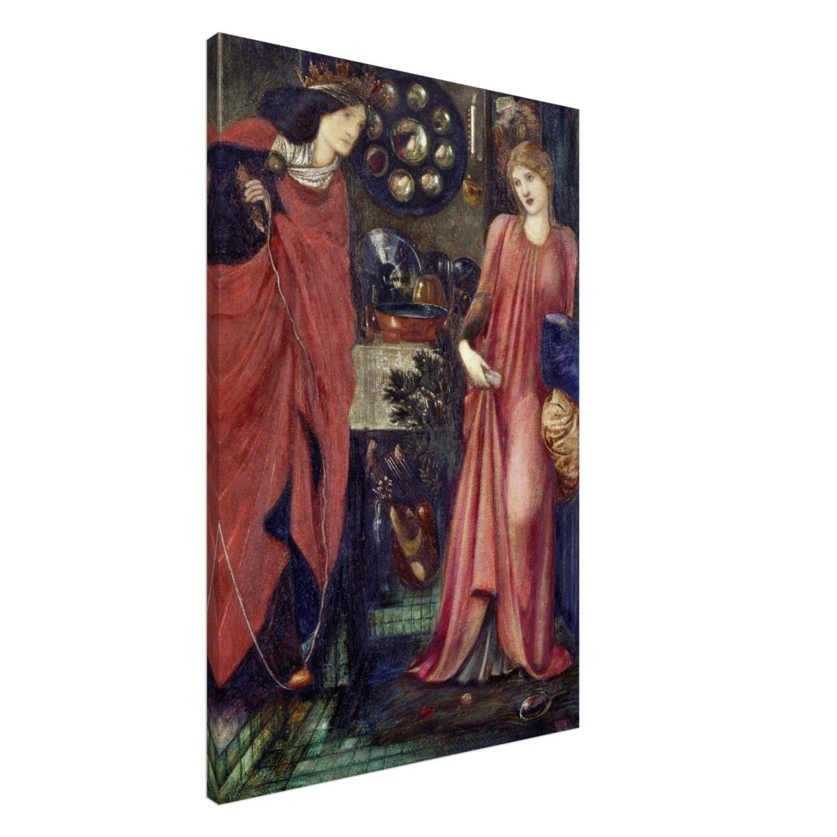 Fair Rosamund and Queen Eleanor (1861) by Sir Edward Burne–Jones | Vintage wall art print - Canvas - 60x90 cm / 24x36″ - 