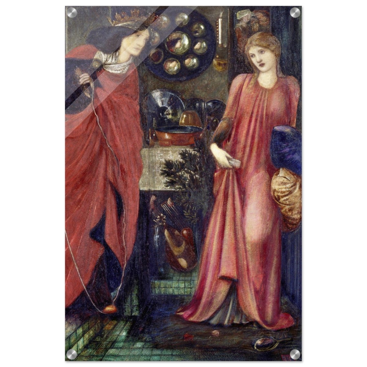 Fair Rosamund and Queen Eleanor (1861) by Sir Edward Burne–Jones | Vintage wall art print - Acrylic Print - 50x75 cm / 20x30″ - 