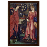 Fair Rosamund and Queen Eleanor (1861) by Sir Edward Burne–Jones | Vintage wall art print - Framed Canvas - 30x45 cm / 12x18″ - Dark wood frame
