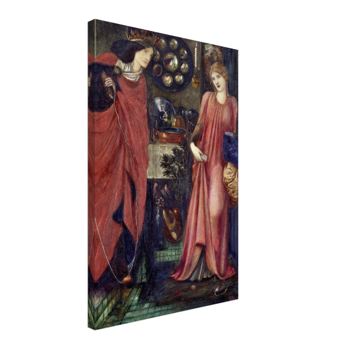 Fair Rosamund and Queen Eleanor (1861) by Sir Edward Burne–Jones | Vintage wall art print - Canvas - 40x60 cm / 16x24″ - 