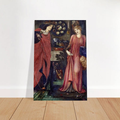 Fair Rosamund and Queen Eleanor (1861) by Sir Edward Burne–Jones | Vintage wall art print - Brushed Aluminum Print - 60x90 cm / 24x36″ - 