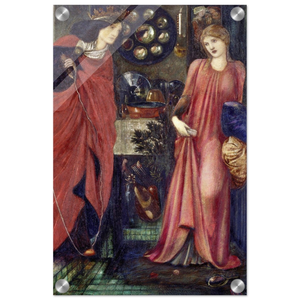 Fair Rosamund and Queen Eleanor (1861) by Sir Edward Burne–Jones | Vintage wall art print - Acrylic Print - 30x45 cm / 12x18″ - 
