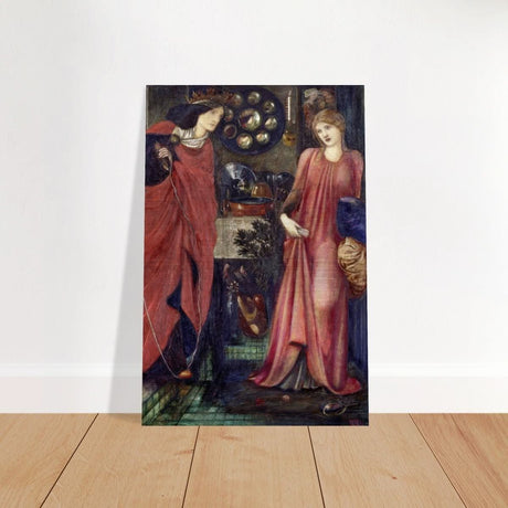 Fair Rosamund and Queen Eleanor (1861) by Sir Edward Burne–Jones | Vintage wall art print - Brushed Aluminum Print - 50x75 cm / 20x30″ - 